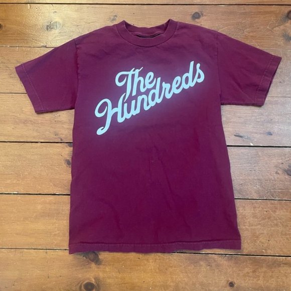 The Hundreds Burgundy Slant Print Logo T-Shirt - Picture 2 of 7